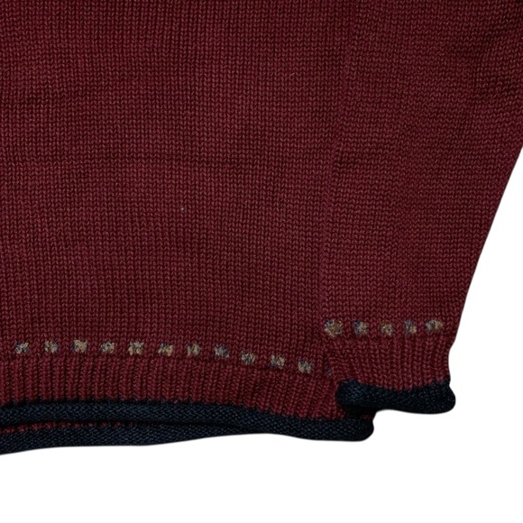 Vintage Y2K Moose Nature knit Mockneck Sweater Size XL Earth Tones Gorpcore - Picture 8 of 9